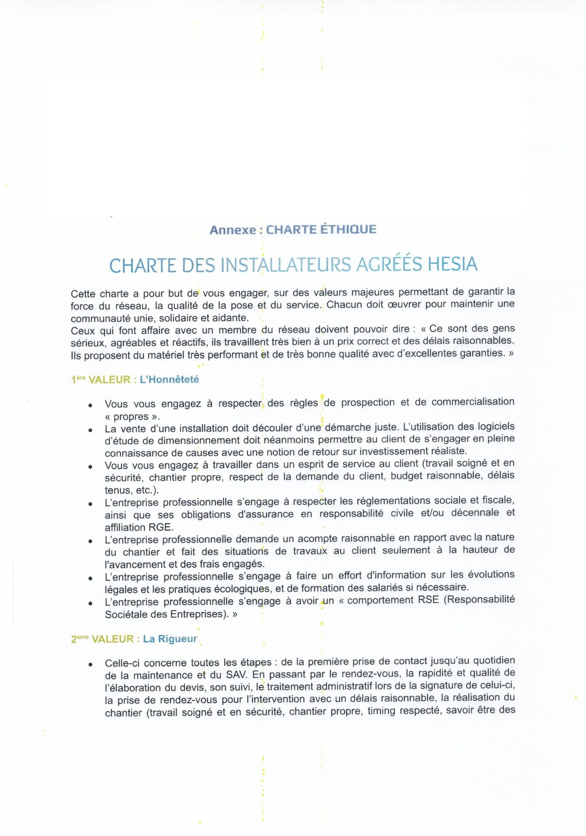 Charte éthique Acti Solus Elec