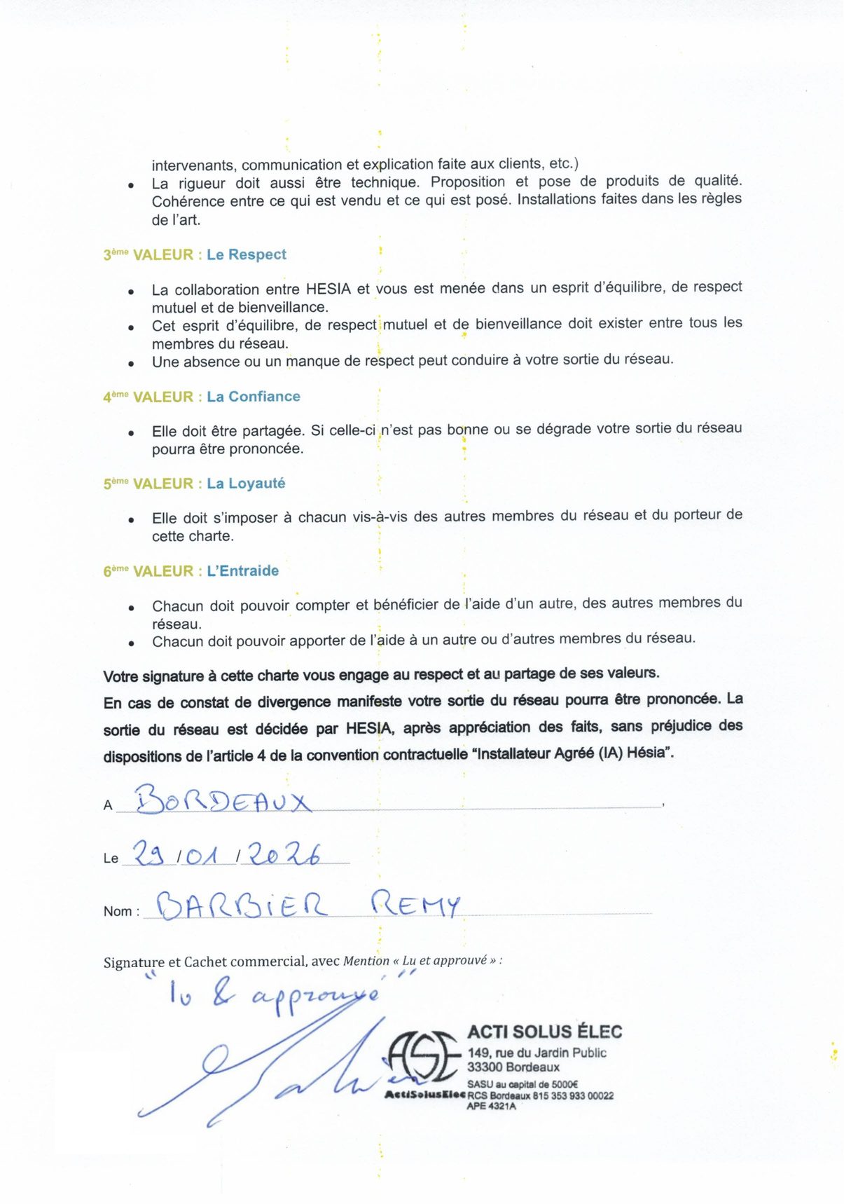 Charte éthique Acti Solus Elec page 2